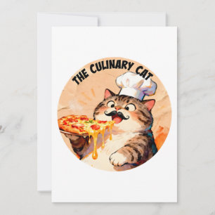 Die kulinarische Katze mit Pizza-Katze-Koch, der P Einladung