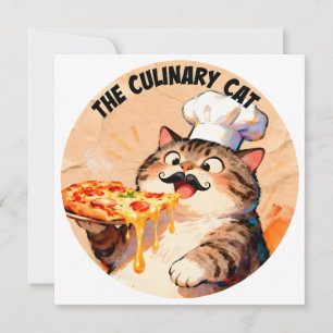 Die kulinarische Katze mit Pizza-Katze-Koch, der P Einladung