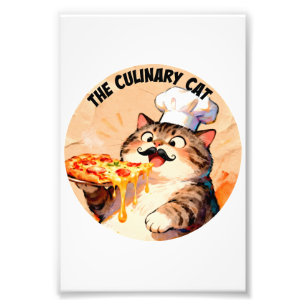 Die kulinarische Katze mit Pizza-Katze-Koch, der P Fotodruck