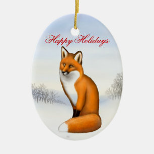 Die kundengerechte Verzierung Winterrote Fox Keramikornament