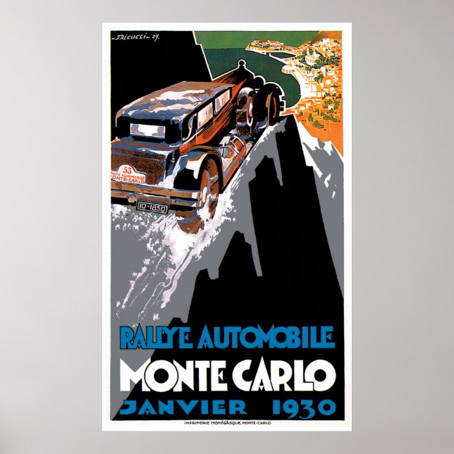 Die Kundgebung des Auto Monte Carlo aus dem Jahr 1 Poster (Vorne)