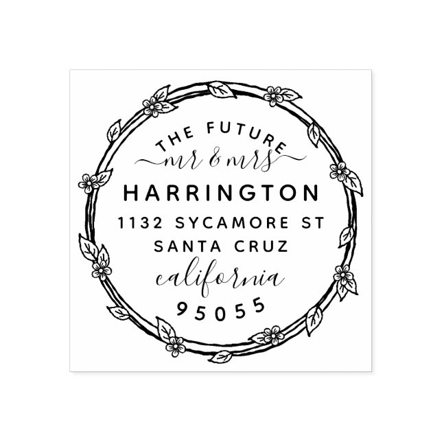 Die künftige Mr. & Mrs. Verlobte Couple-Rücksendea Gummistempel (Prägung)