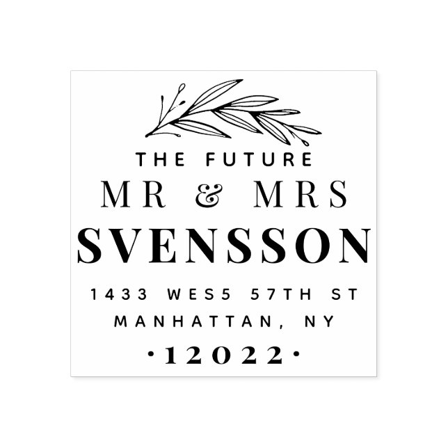 Die künftige Mr. & Mrs. Verlobte Couple-Rücksendea Gummistempel (Prägung)