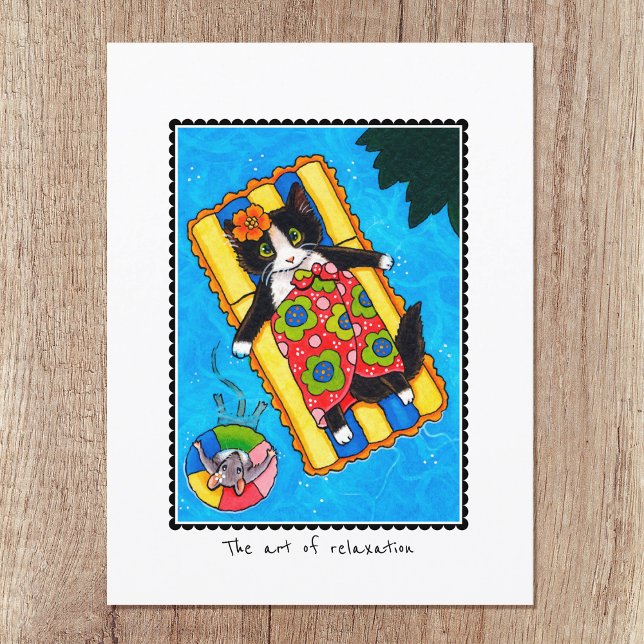 "Die Kunst der Entspannung" Cat & Mouse Custom Postkarte (Von Creator hochgeladen)