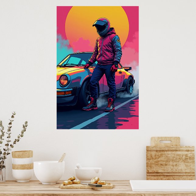 Die Kunst der Geschwindigkeit: Pop Street Racer Poster (Küche)