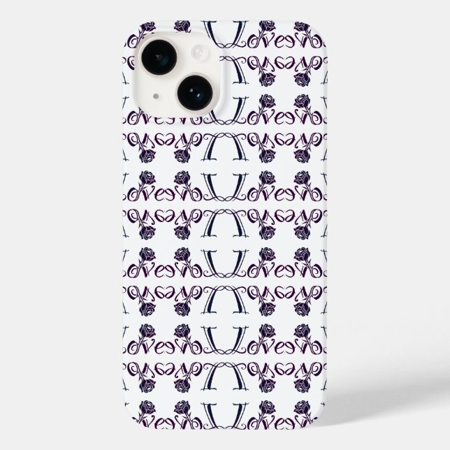 Die Kunst der Liebe: Elegante Briefe und blühende  Case-Mate iPhone Hülle (Rückseite)