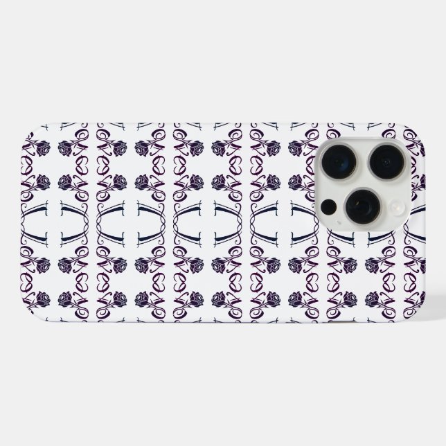 Die Kunst der Liebe: Elegante Briefe und blühende  iPhone Hülle (Rückseite (Horizontal))