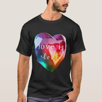 Die Kunst der Liebe ist Liebe: farbenfrohe Herzens T-Shirt