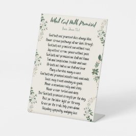 Die Kunst des Friedens, was Gott versprochen hat Sockelschild