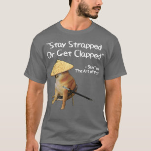 Die Kunst des Kriegsmammes klopfte Samurai Doge T-Shirt