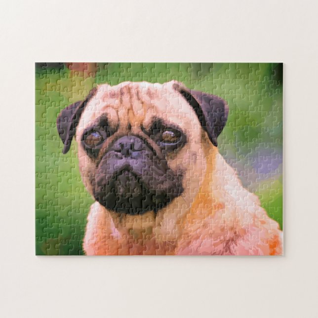 Die Kunst des Mops Hunde Puzzle (Horizontal)