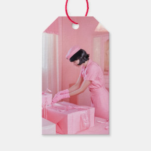 Die Kunst des rosa Geschenkverpackens Geschenkanhänger