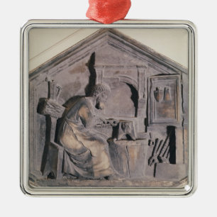 Die Kunst des Schmiedens, sechseckiges dekoratives Silbernes Ornament