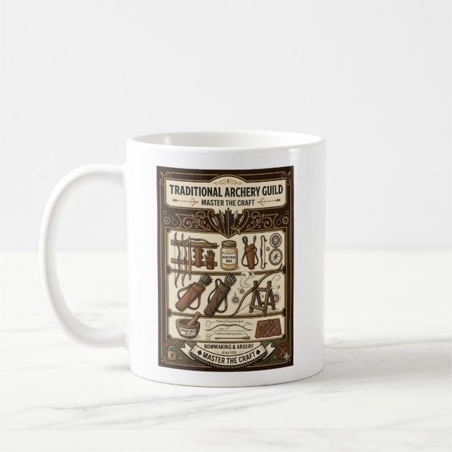 Die Kunst des traditionellen Bogenschießens - Long Kaffeetasse (Links)