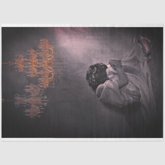 Die Kunst des Traurigkeitszweigs: Dekoupage Tissue Seidenpapier (Vorderseite)