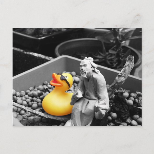 "Die Kunst des Zen" Rubber Duck Postcard Postkarte (Vorderseite)