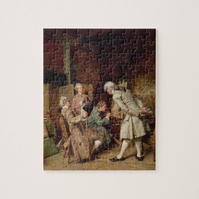 Die Kunst-Liebhaber oder der Maler, 1860 (Platte) Puzzle (Vertikal)