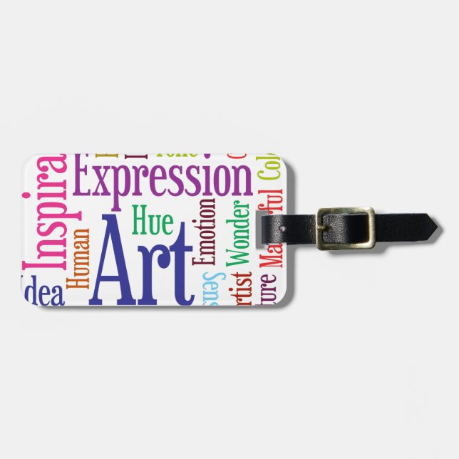 Die Kunst-und die Inspirations-Wort-Wolke der Gepäckanhänger (Vorderseite horizontal)