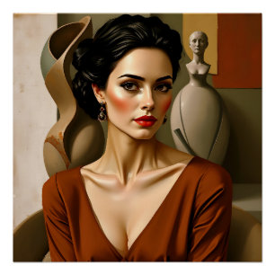 Die Kunst zwischen uns - buntes Portrait Poster