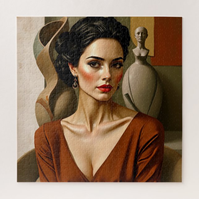 Die Kunst zwischen uns - buntes Portrait Puzzle (Vertikal)