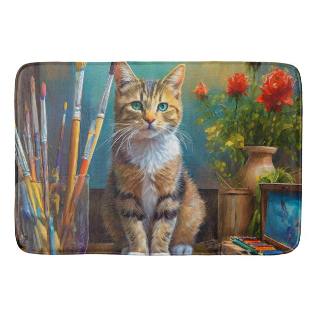 Die künstlerische Katze Badematte (Vorderseite)