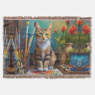 Die künstlerische Katze Decke