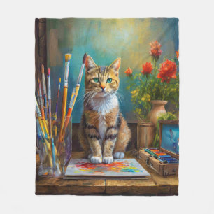Die künstlerische Katze Fleecedecke