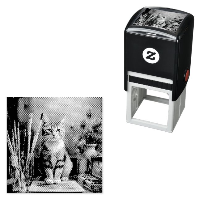 Die künstlerische Katze Permastempel (Beispiel)