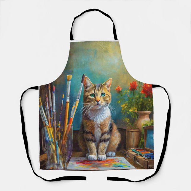 Die künstlerische Katze Schürze (Vorderseite)