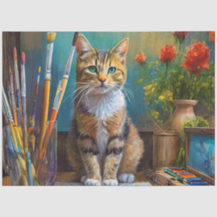 Die künstlerische Katze Seidenpapier