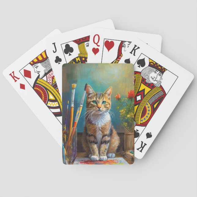 Die künstlerische Katze Spielkarten (Rückseite)