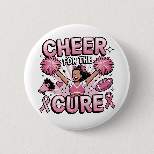 Die Kur-Leopard-Cheer Pink Football Button (Vorderseite)