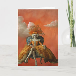 Die Kürbiskönigin Grußkarte für surreal Art Karte