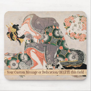 Die Kurtisane mit Katze Kitagawa Utamaro Geisha Mousepad