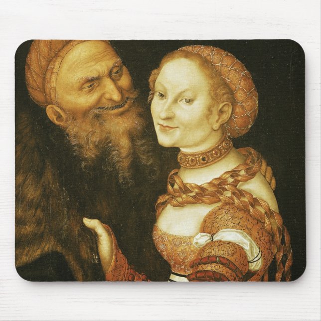 Die Kurtisane und der alte Mann, c.1530 Mousepad (Vorne)