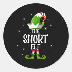 Die Kurze Elf-Familiengruppe Weihnachten Runder Aufkleber