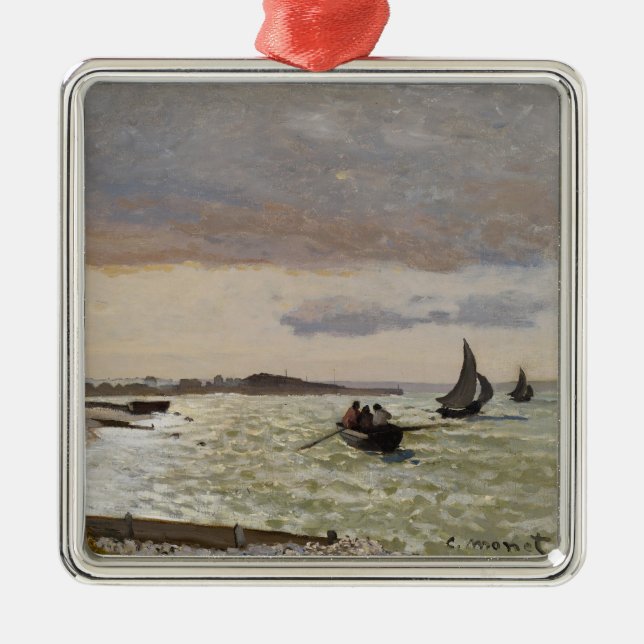 Die Küste bei Sainte-Adresse, 1864 Silbernes Ornament (Vorne)