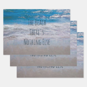 Die Küste des blauen weißen tropischen Ozeans Geschenkpapier Set