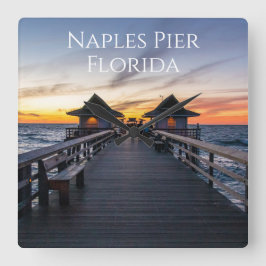 Die Küste des Pier Napoli florida Quadratische Wanduhr