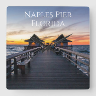 Die Küste des Pier Napoli florida Quadratische Wanduhr