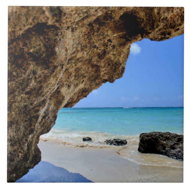Die Küste des tropischen Strandes mit dem großen F Fliese (Vorderseite)