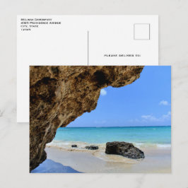 Die Küste des tropischen Strandes mit dem großen F Postkarte