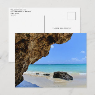 Die Küste des tropischen Strandes mit dem großen F Postkarte