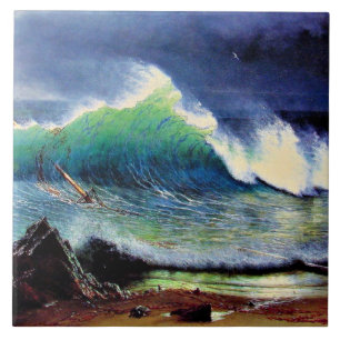 Die Küste des türkisblauen Meeres Fliese