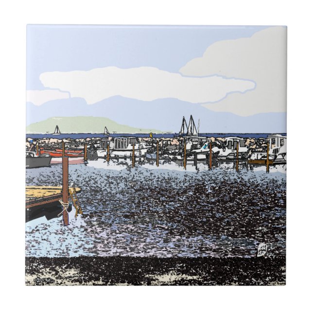 Die Küste, Marseillan Süd-Frankreich Fliese (Vorderseite)