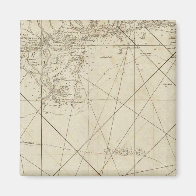 Die Küste von West Florida und Louisiana Magnet (Vorne)