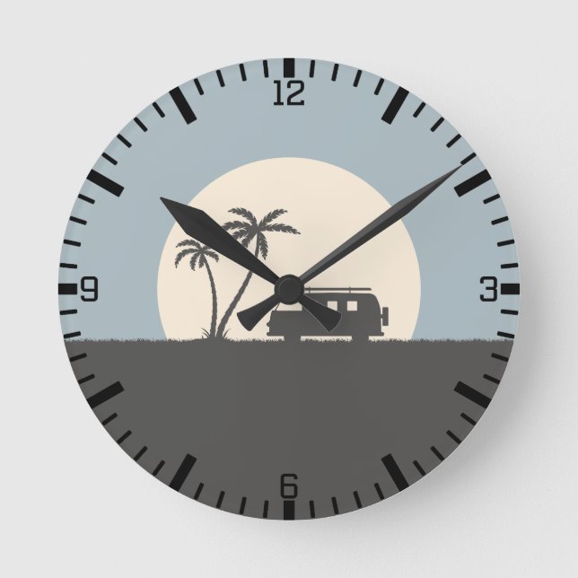 Die Küstenflucht Runde Wanduhr (Vorderseite)