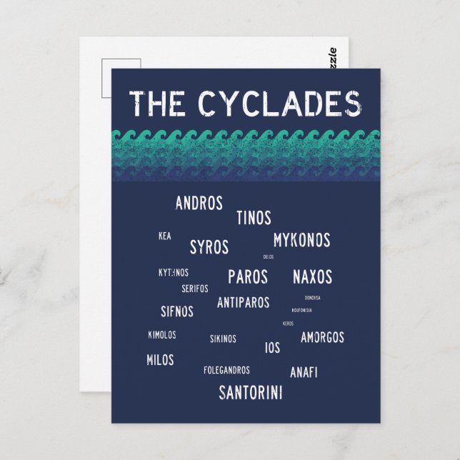 Die Kykladen, Griechenland Postkarte (Vorne/Hinten)