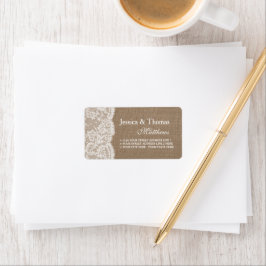 Die Labels der Burlap & Lace Wedding Collection Adressaufkleber