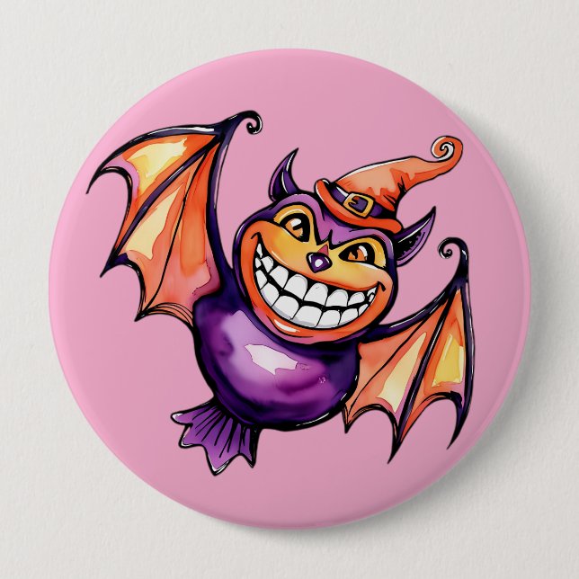Die lächelnde Fledermaus Button (Vorderseite)